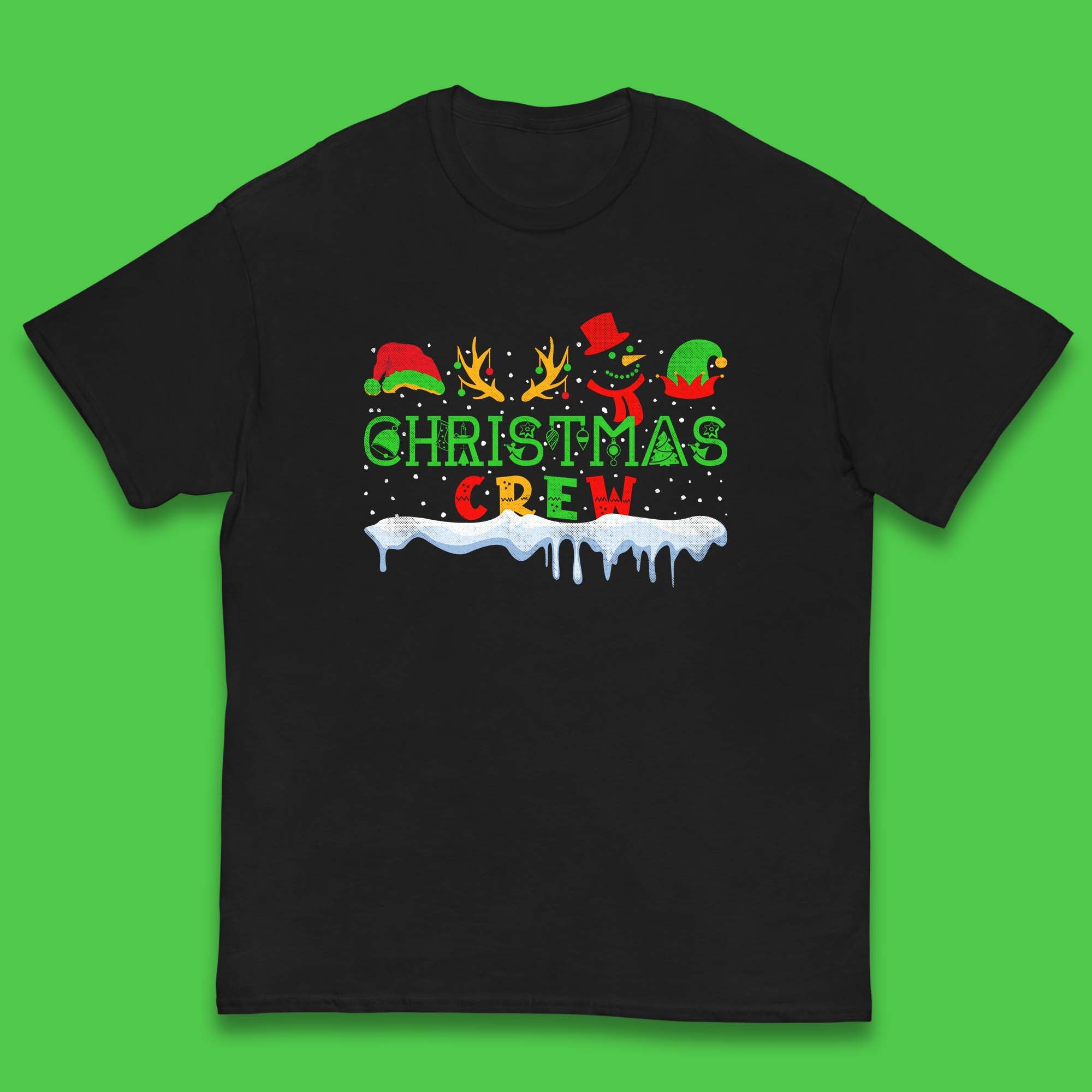 Christmas Crew Santa Claus And Friends Kids T Shirt 140