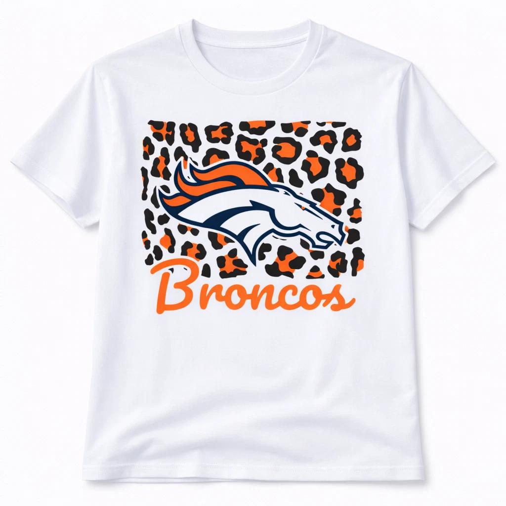 Broncos Football Graphic T Shirt Trendy Western Style Tee Women Gifts White S