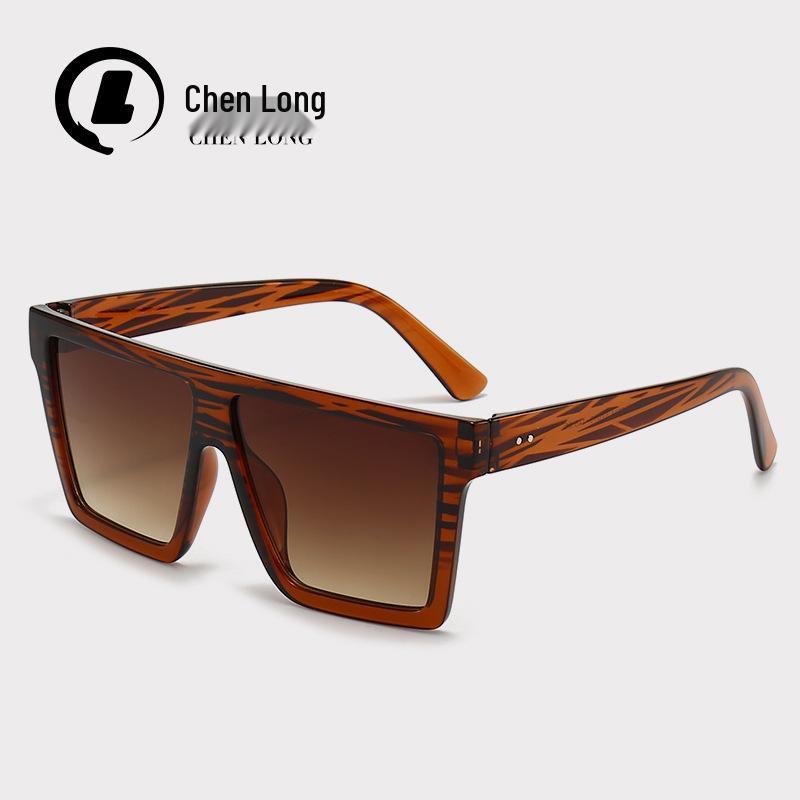 

European & American Trend Large Frame Black Sunglasses 8234 - Stylish UV Protection with Cool Rice Nail Design.