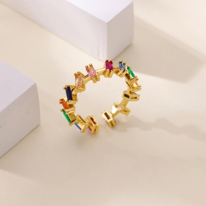 Colorful Stackable Rings with Artistic Design Hip Hop Adjustable Finger Jewelry Accessory Suitable for Various Occasion