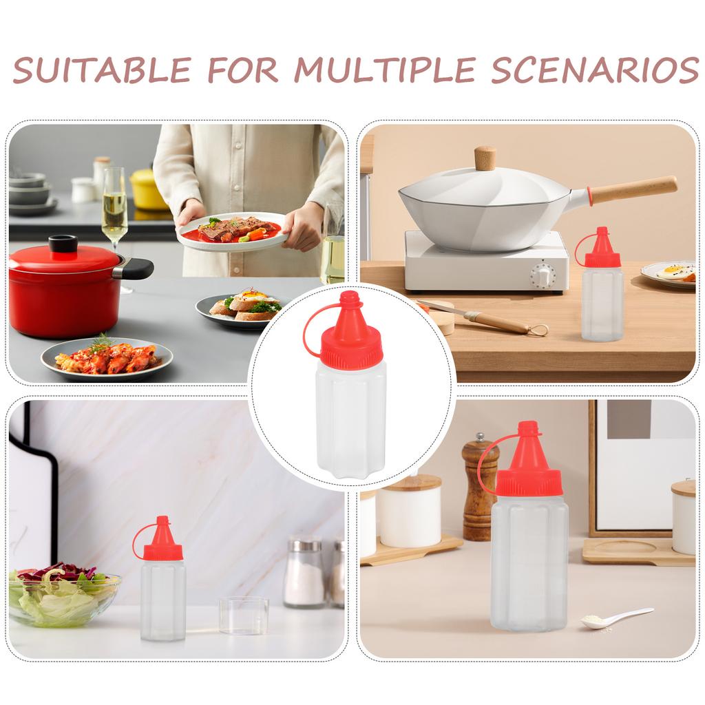 4 pcs Mini Condiment Squeeze Bottles Small Size Portable Oil Dispenser For Salad Dressing Mustard Ketchup Sauce Camping Kitchen