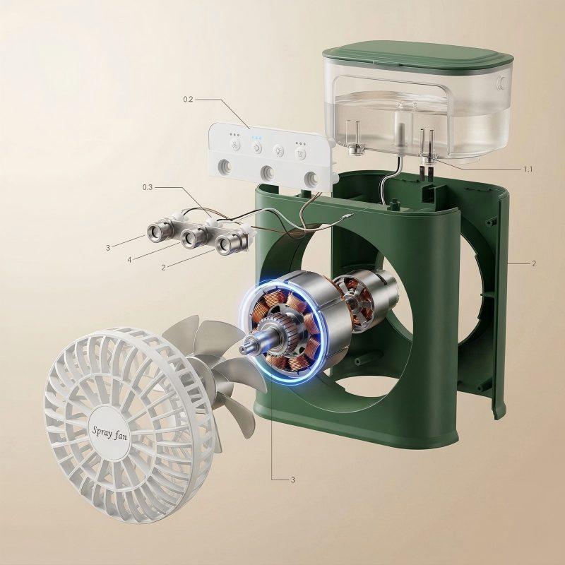 Desktop Silent Aroma Humidifier & Cooling Spray Fan