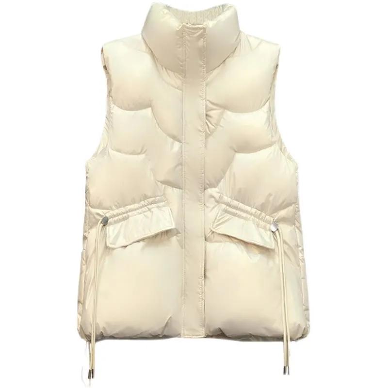 Sleeveless Vest Women's Stand-up Collar Cold-proof and Warm Down Cotton-padded Vest