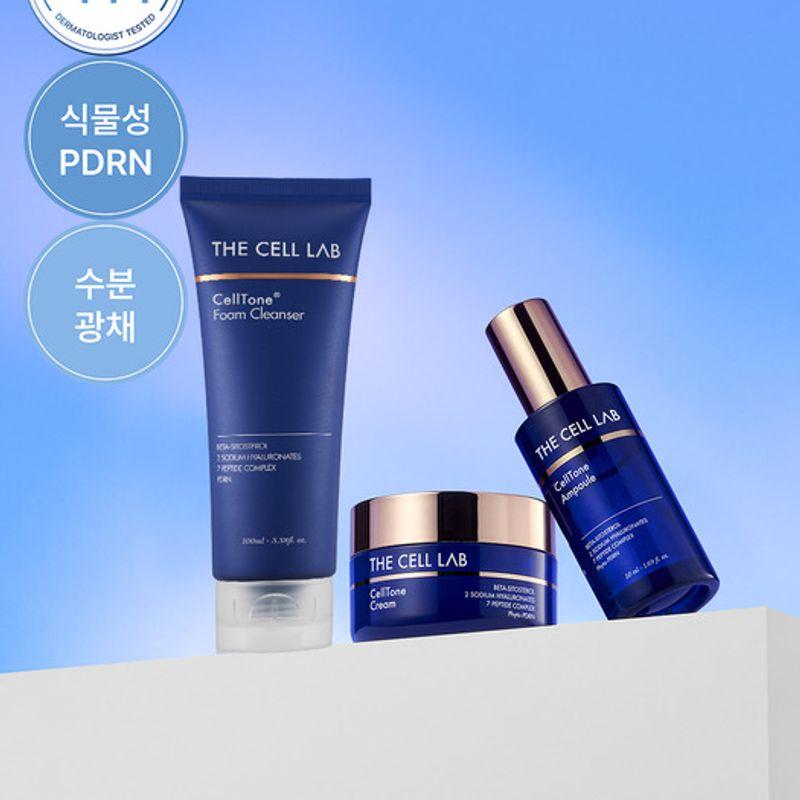 

Dermatologist-Only [Regeneration/Elasticity] Celltone PDRN Pine Cica Moisture Soothing 3-Piece Set (Ampoule + Cream + Foam Cleanser)