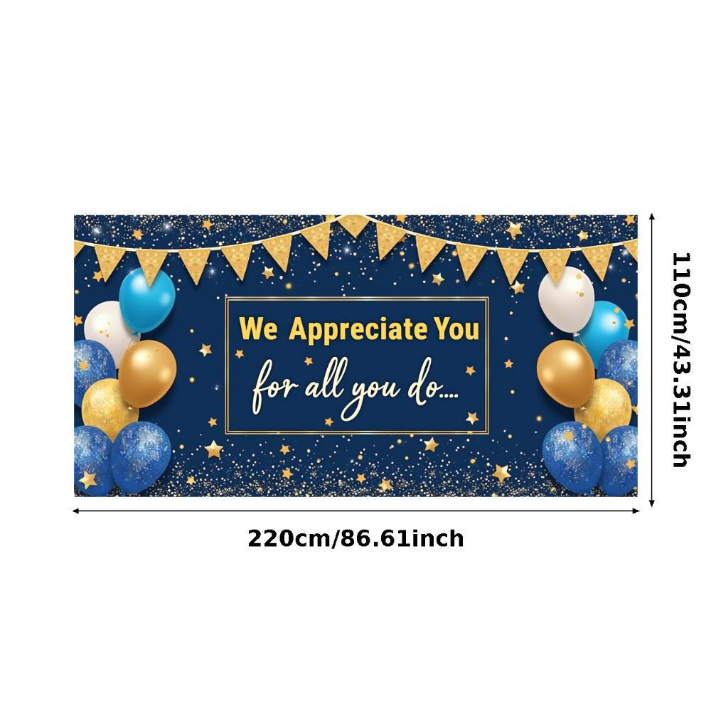 

Decorative Design Appreciation Banner Colorful Balloons Star Theme Thank You for Office Party Team Event Employee Recognition