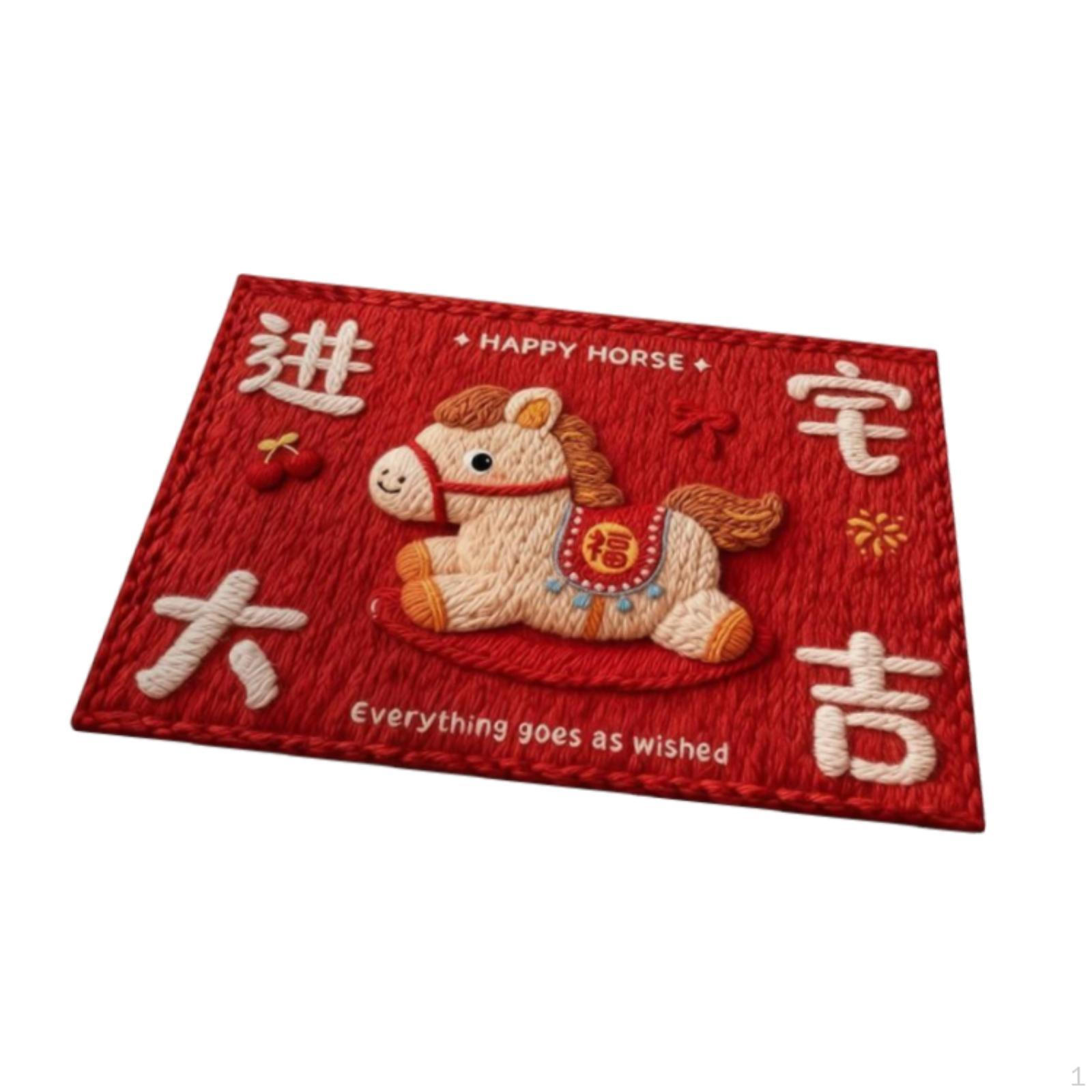 

Doormat Chinese Year Decoration Indoor Outdoor Placemat Spring Festival Decor for