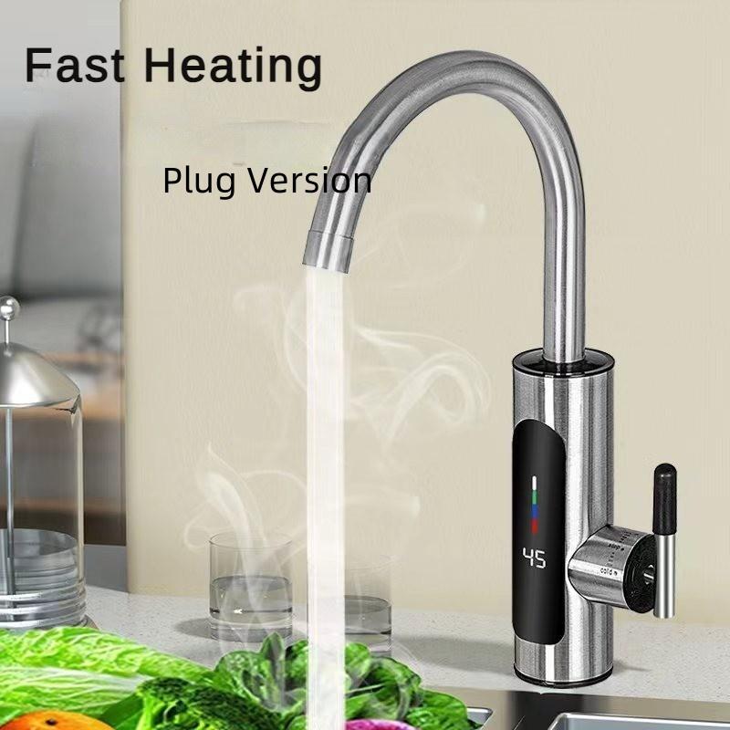 3000W Cold and Hot Dual-purpose Faucet Three Second Hot Water and Electricity Separation Faucet Household Stainless Steel Electric Heating Faucet