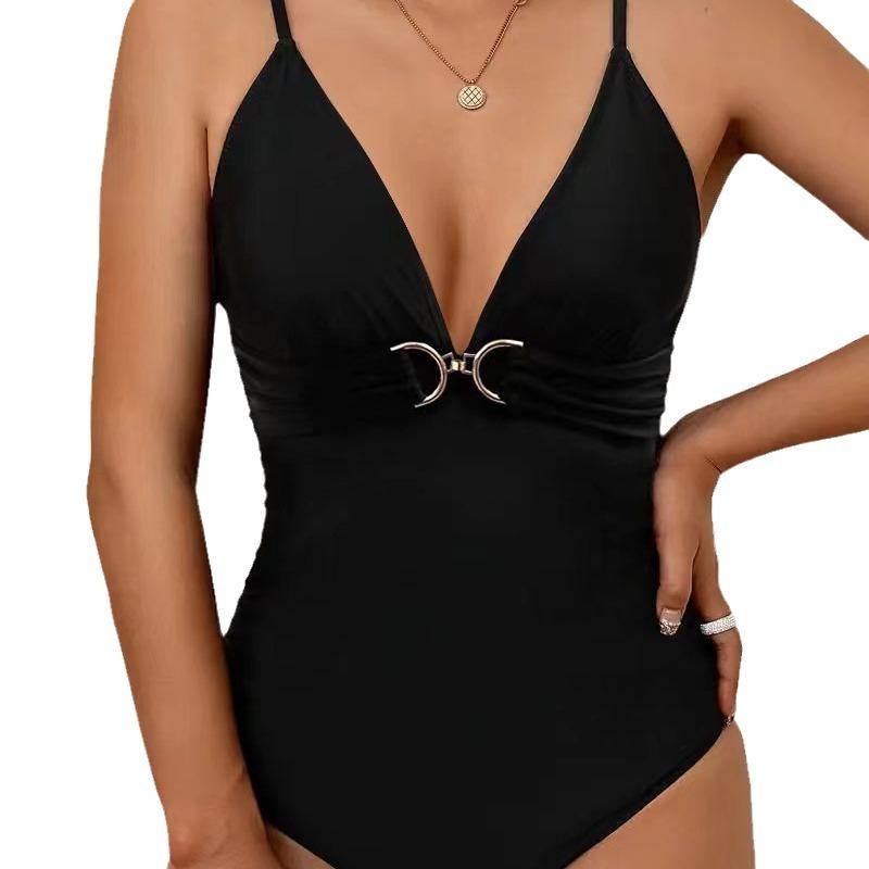 1011 European and American new one-piece swimsuit women's swimsuit swimsuit simple sports bikini bikini