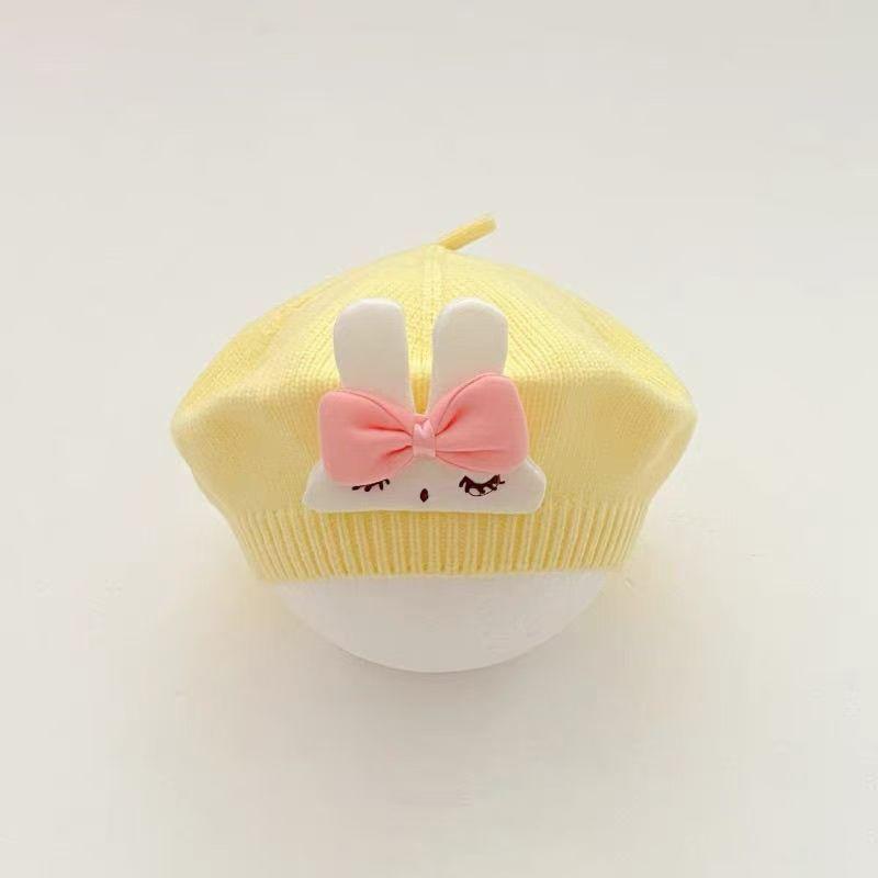 

Милый мультяшный кролик детские береты шапки мягкие детские береты шапки осень зима однотонные шапки милые теплые детские чепчики подарки жёлтый