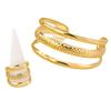 Metal Fashion Embossed Bracelet & Ring Set for Ladies' Party Wear