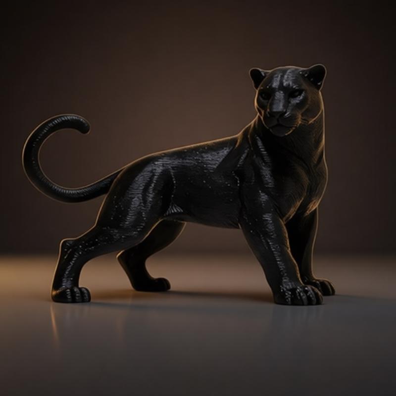 Panther Figurine Modern Homes Decors 3D Printed Animal Statue for Office Gaming Room Desktop Shelf Display Ornament