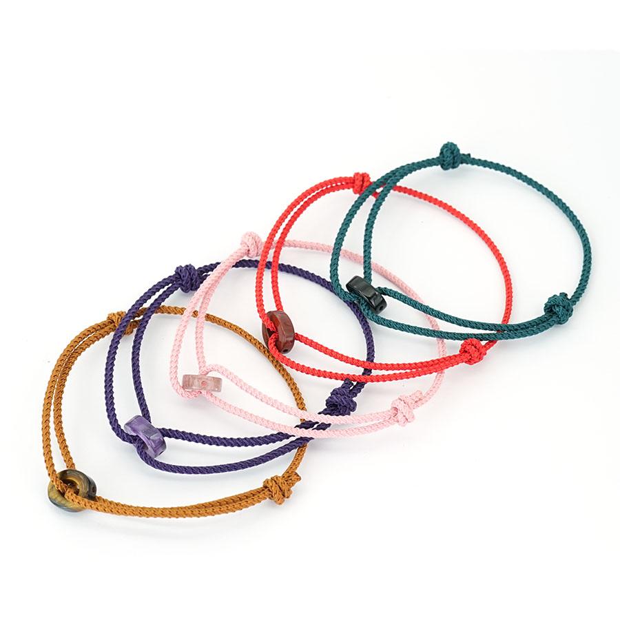 Amethyst Tiger Eye Stone Braided Bracelet Minimalist Adjustable Handmade Woven Rope Braslet For Women Daily Wear Healing Braclet