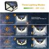 Outdoor 100 LED Wall Light Intelligent Human Body Sensing Solar Wall Light Outdoor Waterproof Courtyard Lighting Street Light
