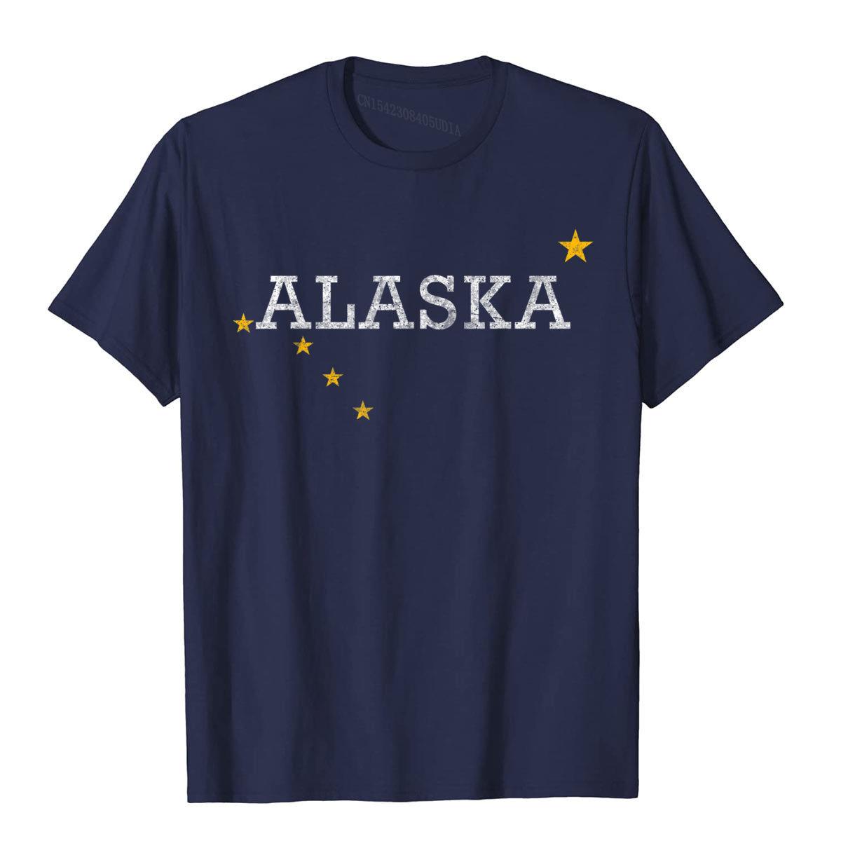 

Alaska Flag Shirt State Souvenir Gift Customized T Shirt Cotton Man T Shirt Street Discount Harajuku Camisas S