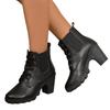 Buty damskie, Modne botki, Buty w nowym stylu, Buty z okrągłym noskiem, Zamek błyskawiczny, Gruba podeszwa, Botki damskie na słupku