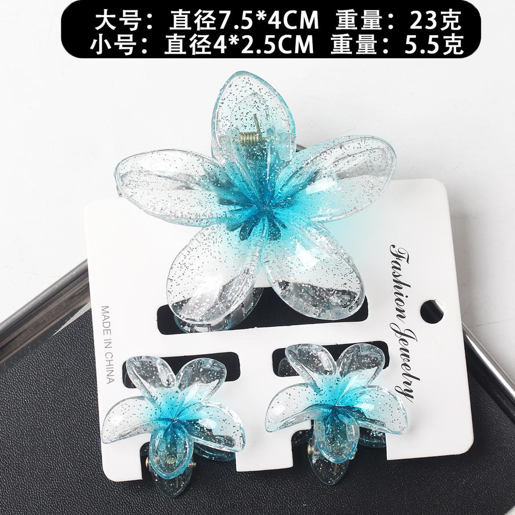 2025 New Egg Flower Grab Clip Retro Color Flower Hair Claw Clip Lady Side Grab Half Grab Back Head Shark