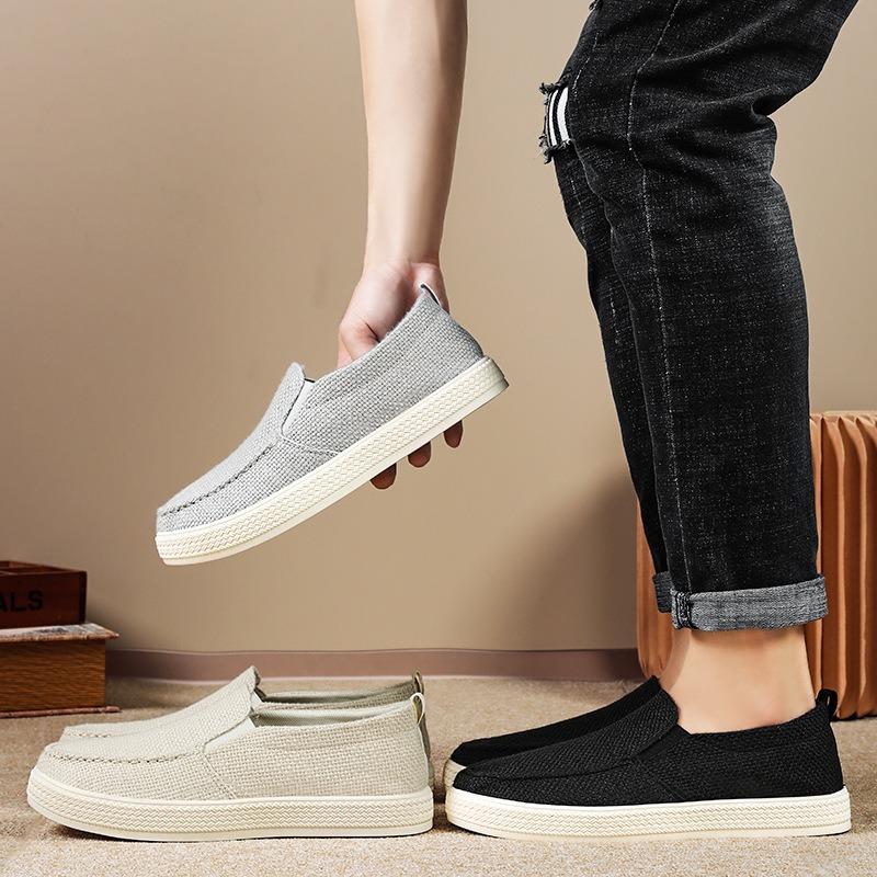 Shoes men's shoes new old Beijing cloth shoes breathable and non-smelly feet dad shoes one pedal lazy shoes casual shoes