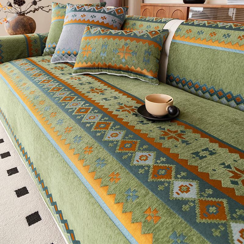 Bohemian Ethnic Sofa Cushion: Non-Slip, Dirt-Resistant, All-Season Universal Cover for 2026