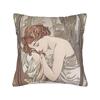 Alphonse Mucha (  )  Pillowcase Polyester Cushion Cover Decorations  Throw Pillow Case Cover Chair Zippered Xcm