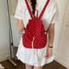 Girl Multiple Pockets Polka Dot Backpack Drawstring Lace-up Cloth Versatile Daypack Preppy Korean Lightweight Backpack Business