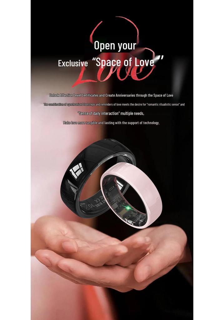 R12 All-Weather Ceramic Smart Ring: Health, Pedometer, Heart Rate & Sleep Monitor
