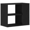 Schwarzer Eichenseitenkasten, Zweistöckiges Offenes Regal, Sofatisch, 60x30x50 Cm