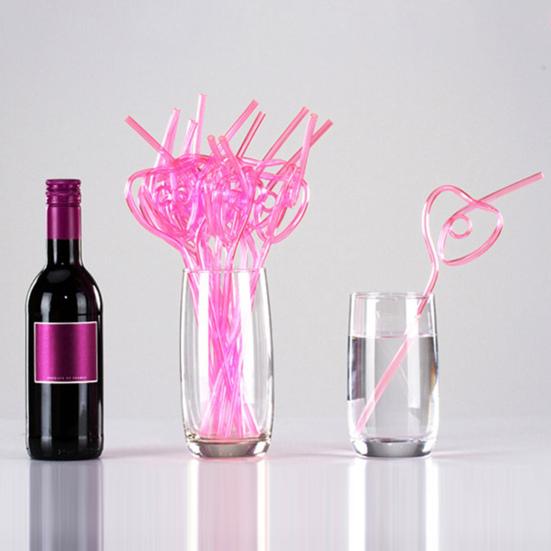 10Pcs Drinking Straw Bite-resistant Bendable BPA Free Food Grade Toughness Faux Crystal Safe Healthy Drinking Straw Party Favor