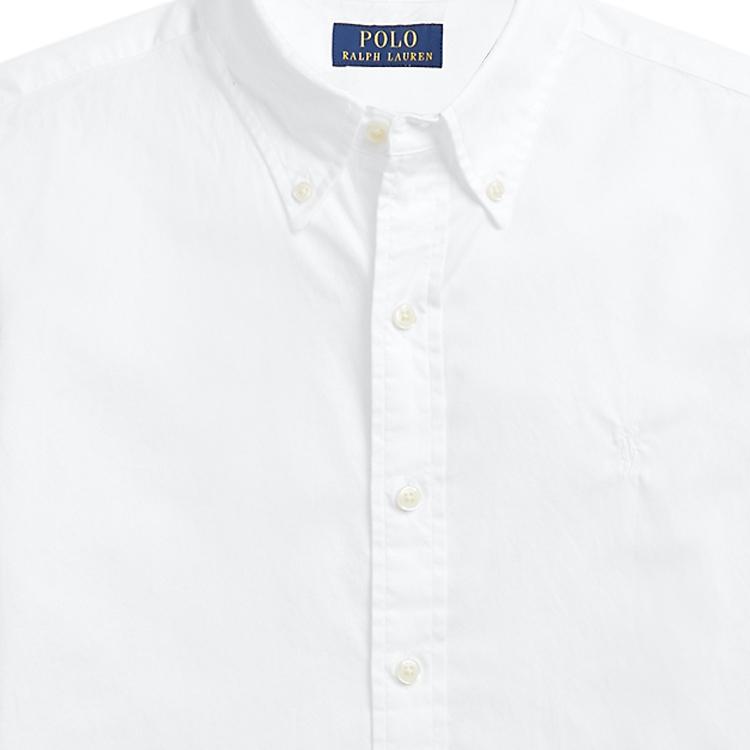 Polo Ralph Lauren SS23 Solid Color Single-Breasted Shirt Men Shirts White MNPOWOV1N820643-100
