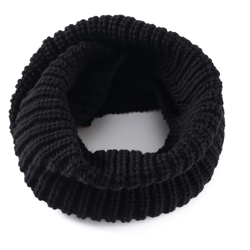 Unisex Women Winter Warm Infinity 2 Circle Cable Knit Cowl Neck Scarf Shawl
