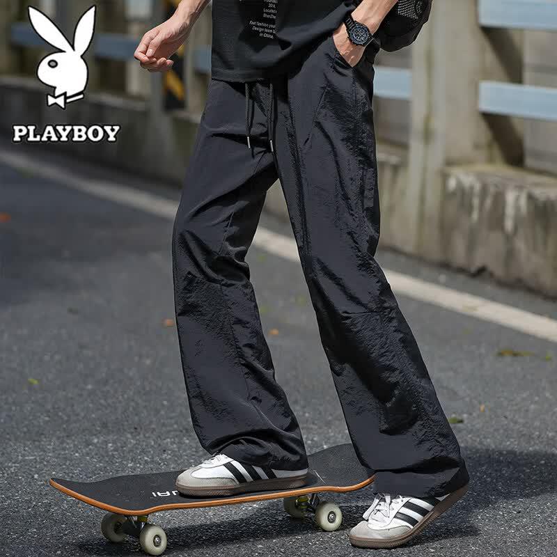 Мужские легкие брюки-карго прямого кроя PLAYBOY M чёрный