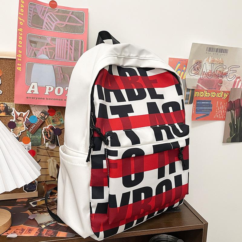 College style graffiti letter student schoolbag Korean version soft sister literary large capacity backpack