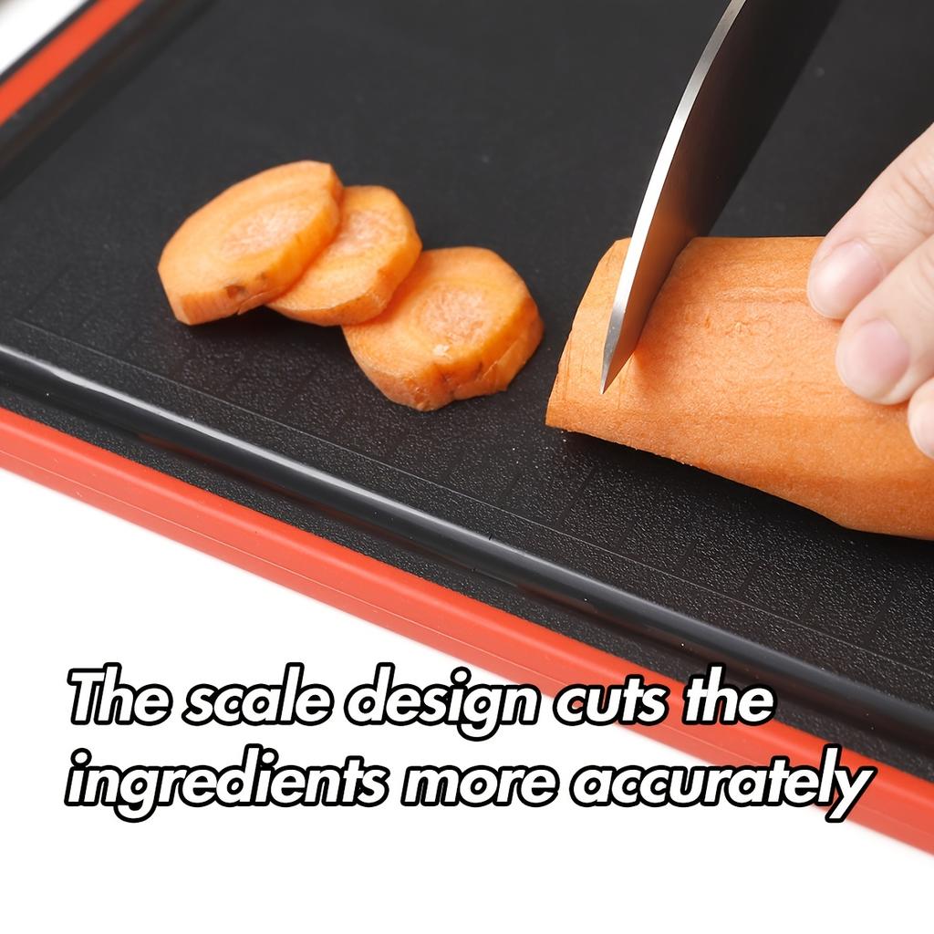 1pc Double Sided Cutting Board With Measurements for Kitchen Use , Double Sided, Made of Aluminum And Ceramic Strips, Food-Grade, Non Slip,