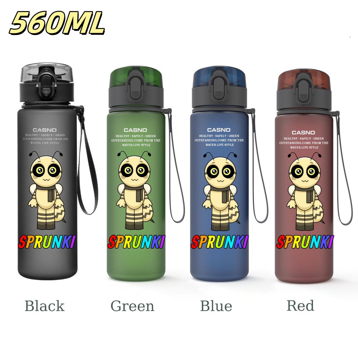 

Sports Water Bottle Anti Fall Leak Proof Plastic Portable Drinking Cup Suitable Outdoor Travel Camping Fitness 560ML for Kid Friendly Entertaining Fun Red-1PCS