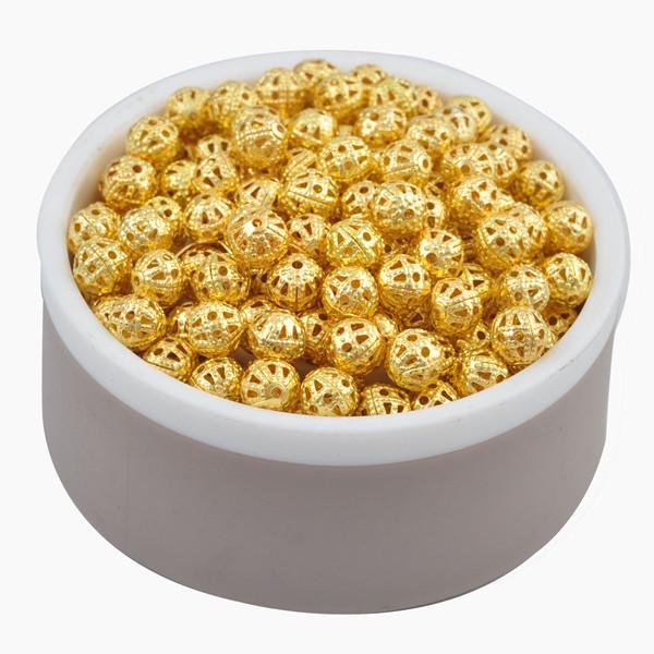 

LNRRABC 4, 6, 8, 10, 12 мм, сплав, мелкие свободные полые бусины, подвески, оптовая продажа 6mm & 150Pcs золотой