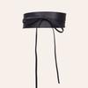 Fashionable Large Width Faux Leather Waist Belt With Bow Decoration For Dress Wear