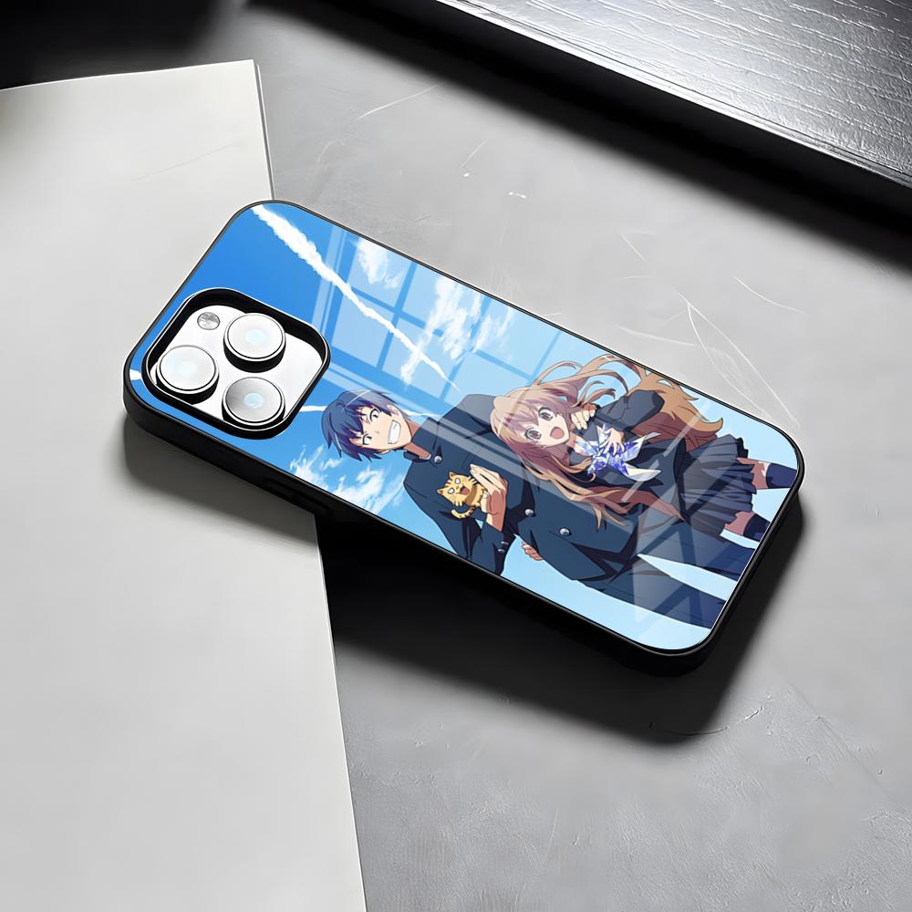 

Cartoon Anime Toradora Phone Case For IPhone 17 Pro Max 15 Pro 16 14 Plus 12 13 Mini 11 Pro Shockproof Glass Cover iPhone15