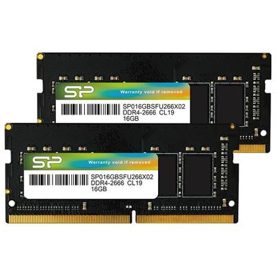 Silicon Power Laptop Hukommelse 16GB x 2 260Pin CL19 Mac Kompatibel SP032GBSFU266X22 DDR4-2666 (PC4-21300) 1,2V
