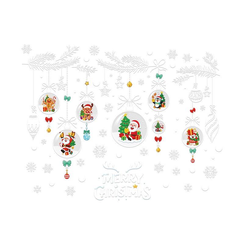 Christmas Decoration Santa Claus Ornaments Static Stickers for Party Decorations Elk Snowflakes Glass Stickers