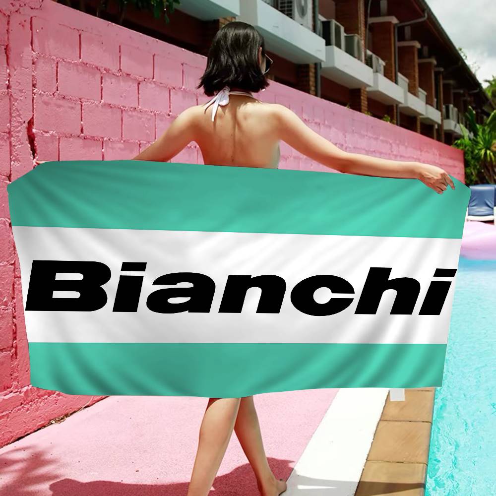 B-Bianchi Bike Logo Beach Towel Colorful Bath Towels For Girl Microfiber Quick Dry Custom Sand Free Beach Yoga Spa Gym Pool