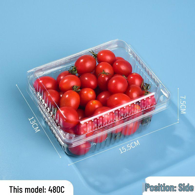 Clear Plastic Disposable Fruit Box with Lid for Strawberries