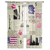 Retro Zeitung New York Vorhang für Wohnzimmer Transparente Tüllvorhänge Fenster Sheer für das Schlafzimmer Zubehör Dekor