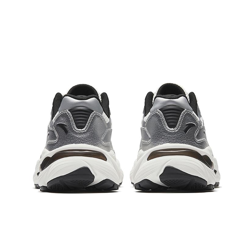 Anta AT802 Trendy Retro Breathable Lightweight Low-Top Casual Shoes Men sneaker White Silver Black 912528802-3