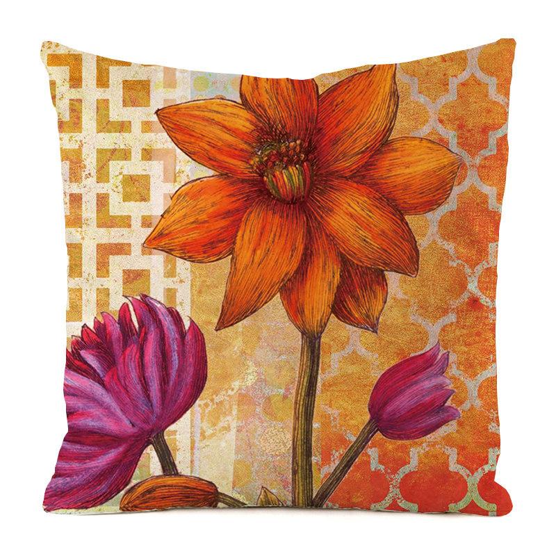 Heimdeko Bunte Blumen- und Schmetterlingsdruck Kissenbezüge Muster Kissenbezug Geeignet für Sofa Schlafzimmer Auto Kissenbezug