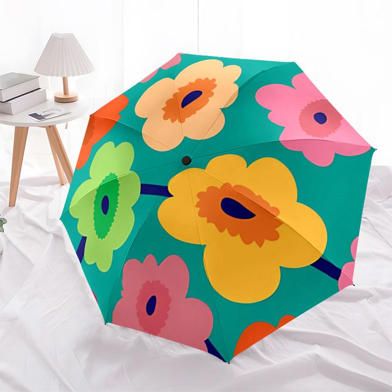 1pc Floral PatternAutomatic Open/close Folding Umbrella, Compact Portable Travel Umbrella, Perfect Birthday/Holiday, Cute Umbrella y040