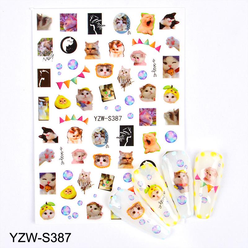 

Очаровательные наклейки для ногтей с кошками и собаками, самоклеящиеся наклейки для дизайна ногтей, для украшения кончиков маникюра своими руками