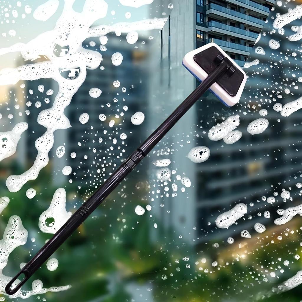 Tub Tile Scrubber Cleaning Brush, Sponge On a Stick for Cleaning Adjustable Long Handled Scrub Brush  for Cleaning Shower Bathroom Vessel Sinks