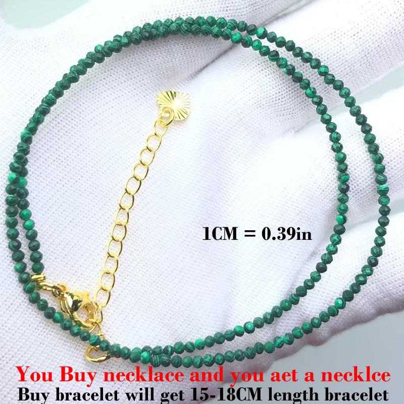 

2-3mm Natural Stone Beads Necklaces For Women Men Faceted Indian Agates Tourmaline garnet Crystal quartz Bracelet Clavicle Chain 35-38CM necklace