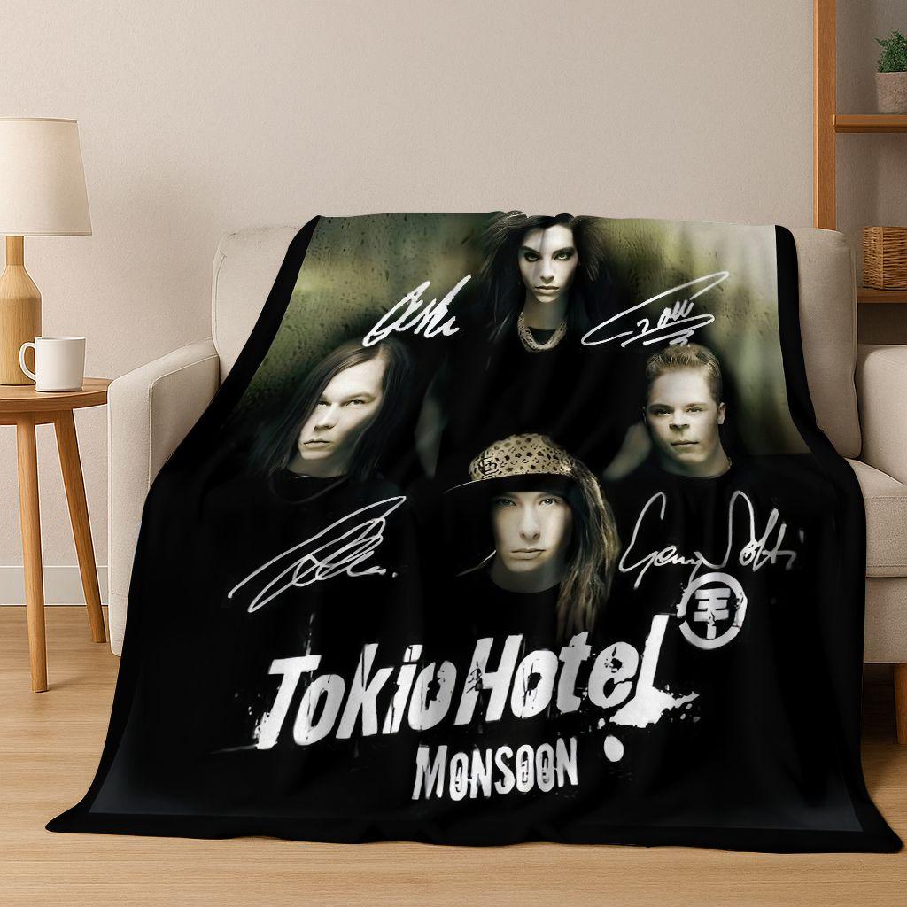 Coperta in Flanella Artistica Tokio Hotel Bill Tom Kaulitz Rock Music, Morbida e Accogliente Coperta da Divano/Letto per Casa Camera da Letto Coperta Regalo