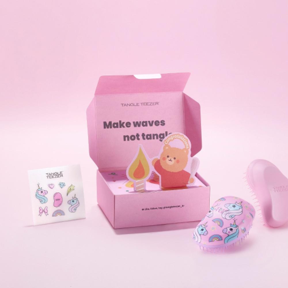 Tangle Teezer Original Mini Hair Brush 2 Type Double Special Set Pop Up Card Free millennial pink+millennial pink
