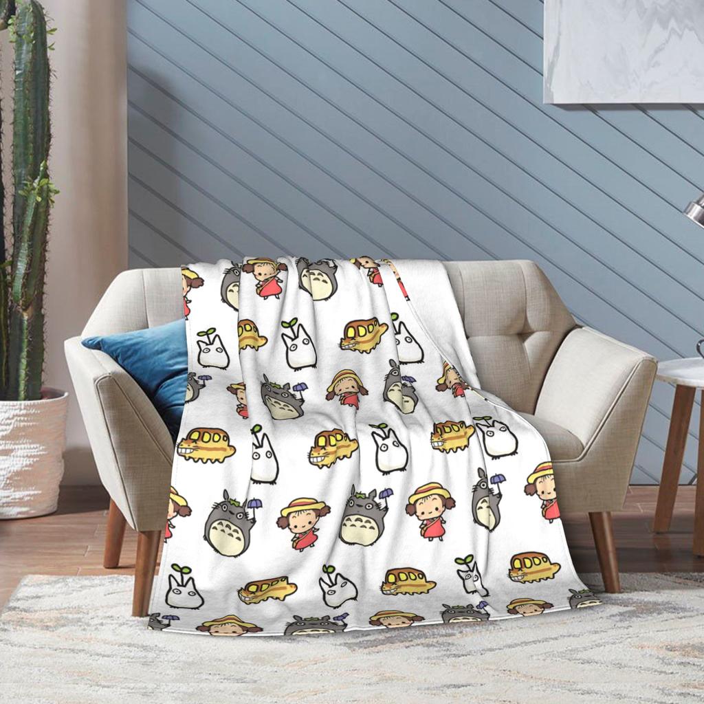 Super Soft Susuwataris Anime Movie TTotoroes Throw Blanket Premium Fleece Flannel Bed Blanket Cozy Plush Blankets All Season